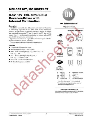 MC10EP16TDT datasheet  